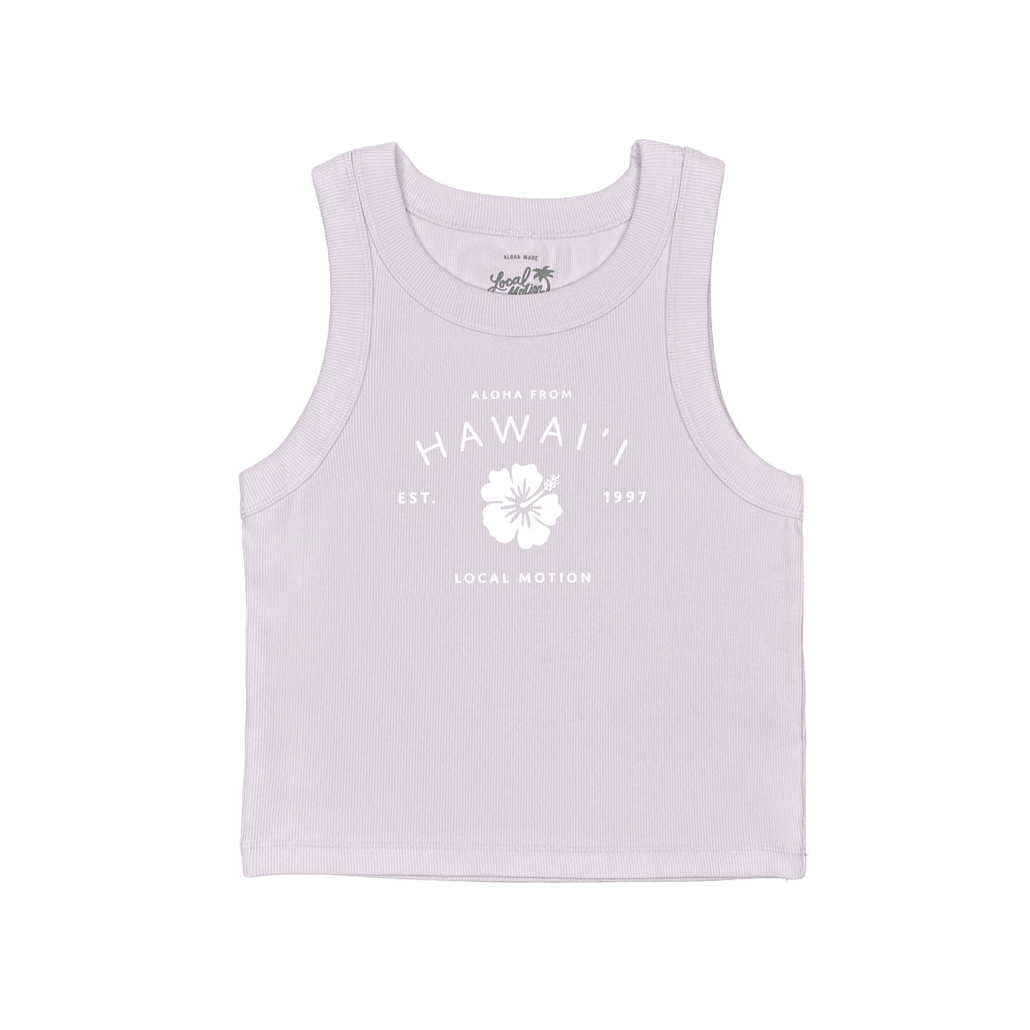 ALOHA FROM RIB CROP TANK TOP