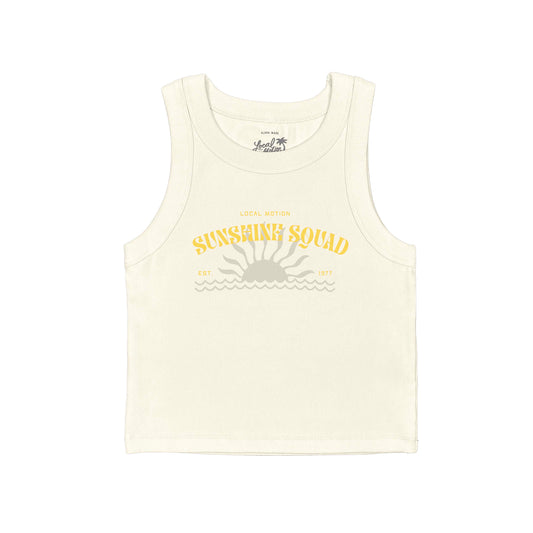 SUNSHINE SQUAD RIB CROP TANK TOP